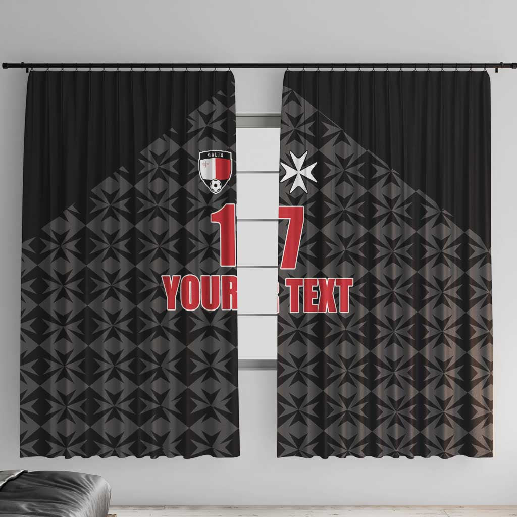 Custom Malta Football Jersey Go Champions Window Curtain Black Style