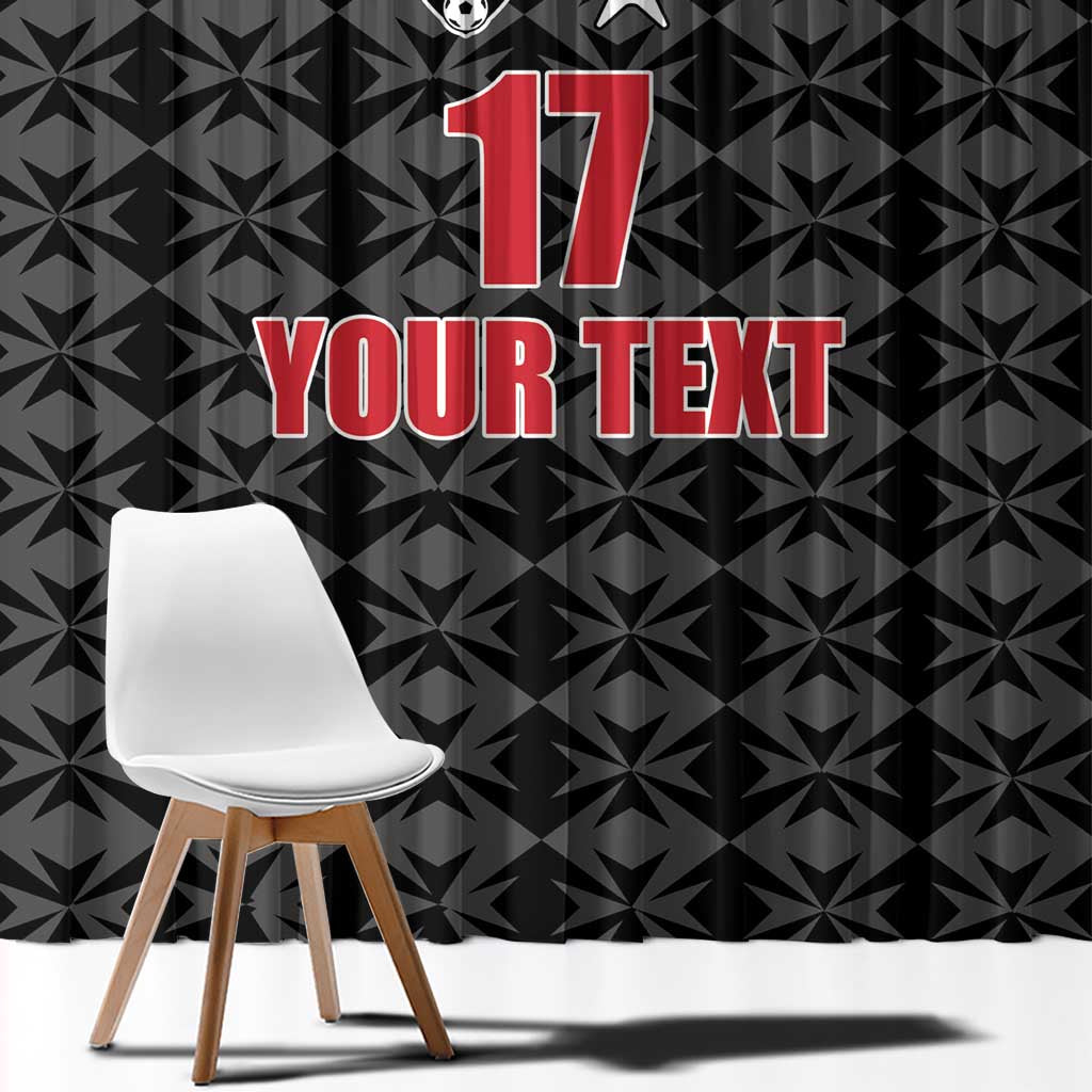 Custom Malta Football Jersey Go Champions Window Curtain Black Style