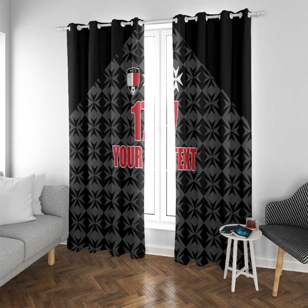 Custom Malta Football Jersey Go Champions Window Curtain Black Style