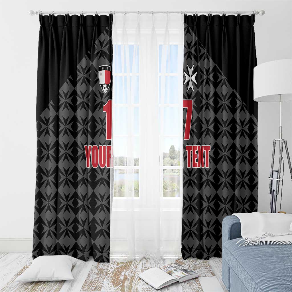 Custom Malta Football Jersey Go Champions Window Curtain Black Style