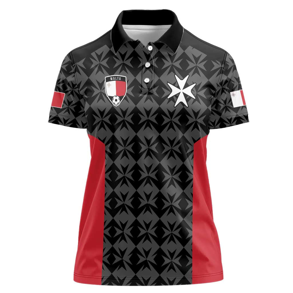 Custom Malta Football Jersey Go Champions Women Polo Shirt Black Style