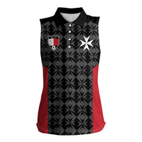 Custom Malta Football Jersey Go Champions Women Sleeveless Polo Shirt Black Style