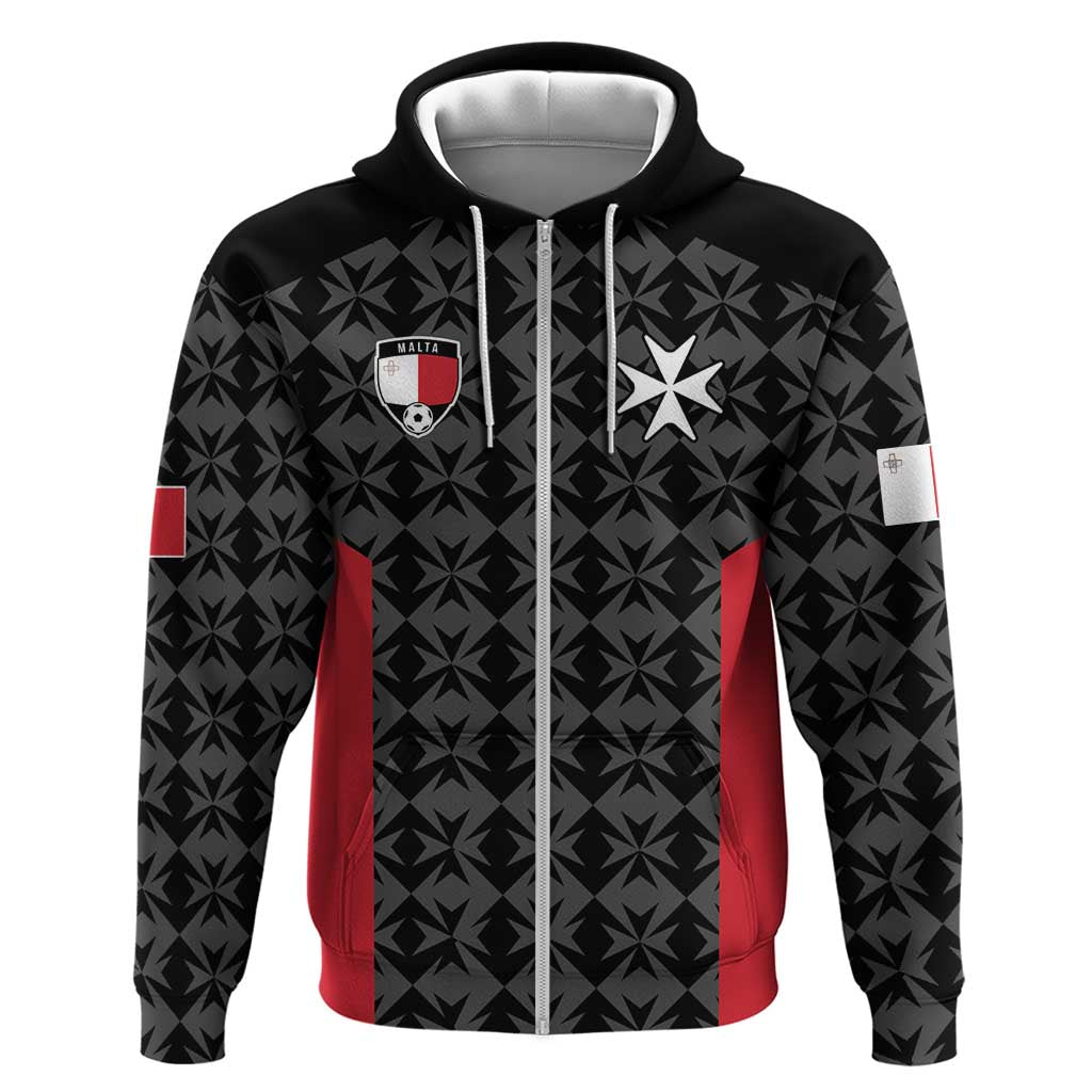 Custom Malta Football Jersey Go Champions Zip Hoodie Black Style