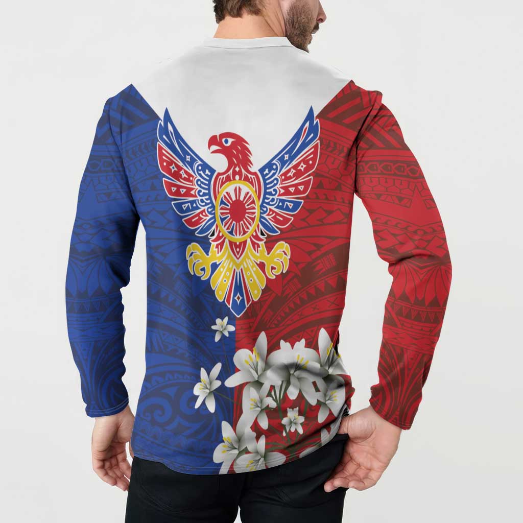 Philippine Eagle Week Button Sweatshirt Filipino Patern