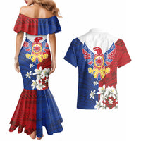 Philippine Eagle Week Couples Matching Mermaid Dress and Hawaiian Shirt Filipino Patern