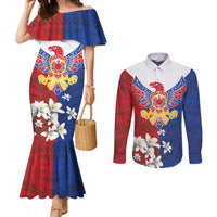 Philippine Eagle Week Couples Matching Mermaid Dress and Long Sleeve Button Shirt Filipino Patern