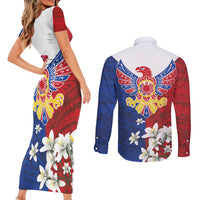 Philippine Eagle Week Couples Matching Short Sleeve Bodycon Dress and Long Sleeve Button Shirt Filipino Patern