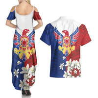 Philippine Eagle Week Couples Matching Summer Maxi Dress and Hawaiian Shirt Filipino Patern