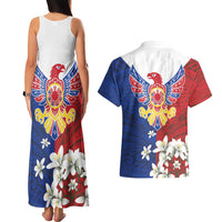 Philippine Eagle Week Couples Matching Tank Maxi Dress and Hawaiian Shirt Filipino Patern