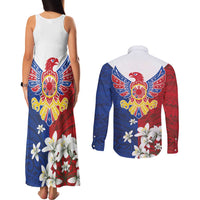 Philippine Eagle Week Couples Matching Tank Maxi Dress and Long Sleeve Button Shirt Filipino Patern