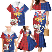 Philippine Eagle Week Family Matching Mermaid Dress and Hawaiian Shirt Filipino Patern