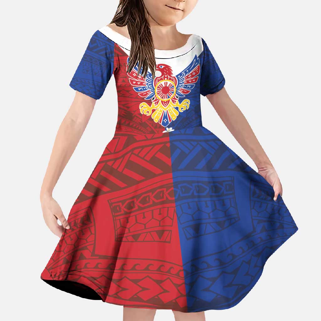 Philippine Eagle Week Family Matching Off Shoulder Maxi Dress and Hawaiian Shirt Filipino Patern