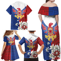 Philippine Eagle Week Family Matching Off Shoulder Maxi Dress and Hawaiian Shirt Filipino Patern
