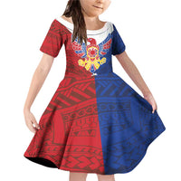 Philippine Eagle Week Family Matching Off Shoulder Short Dress and Hawaiian Shirt Filipino Patern