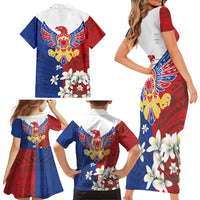 Philippine Eagle Week Family Matching Short Sleeve Bodycon Dress and Hawaiian Shirt Filipino Patern