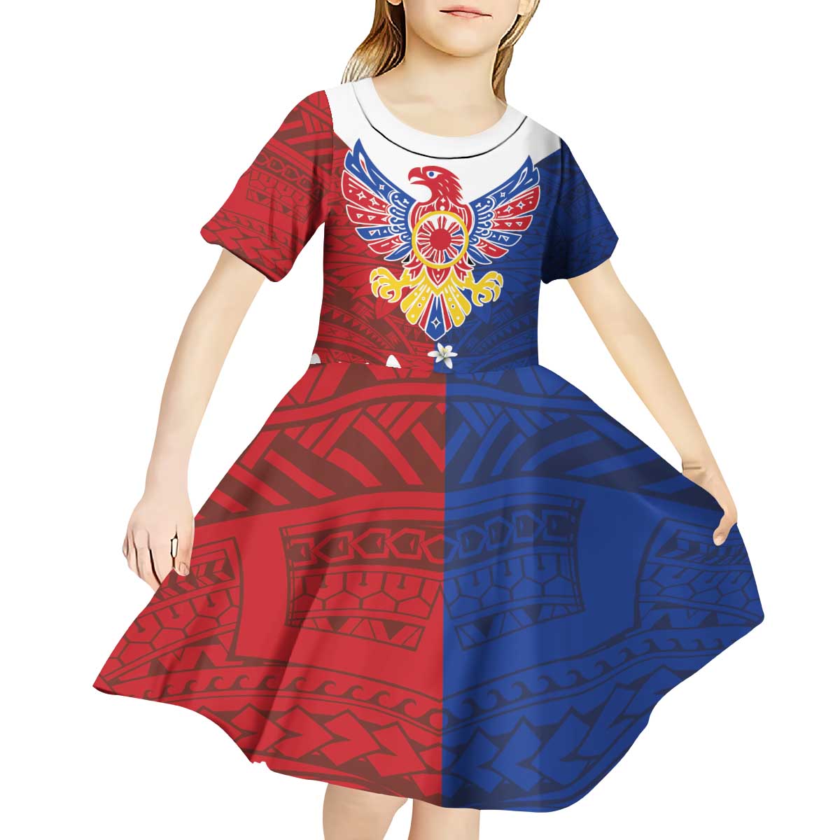 Philippine Eagle Week Kid Short Sleeve Dress Filipino Patern
