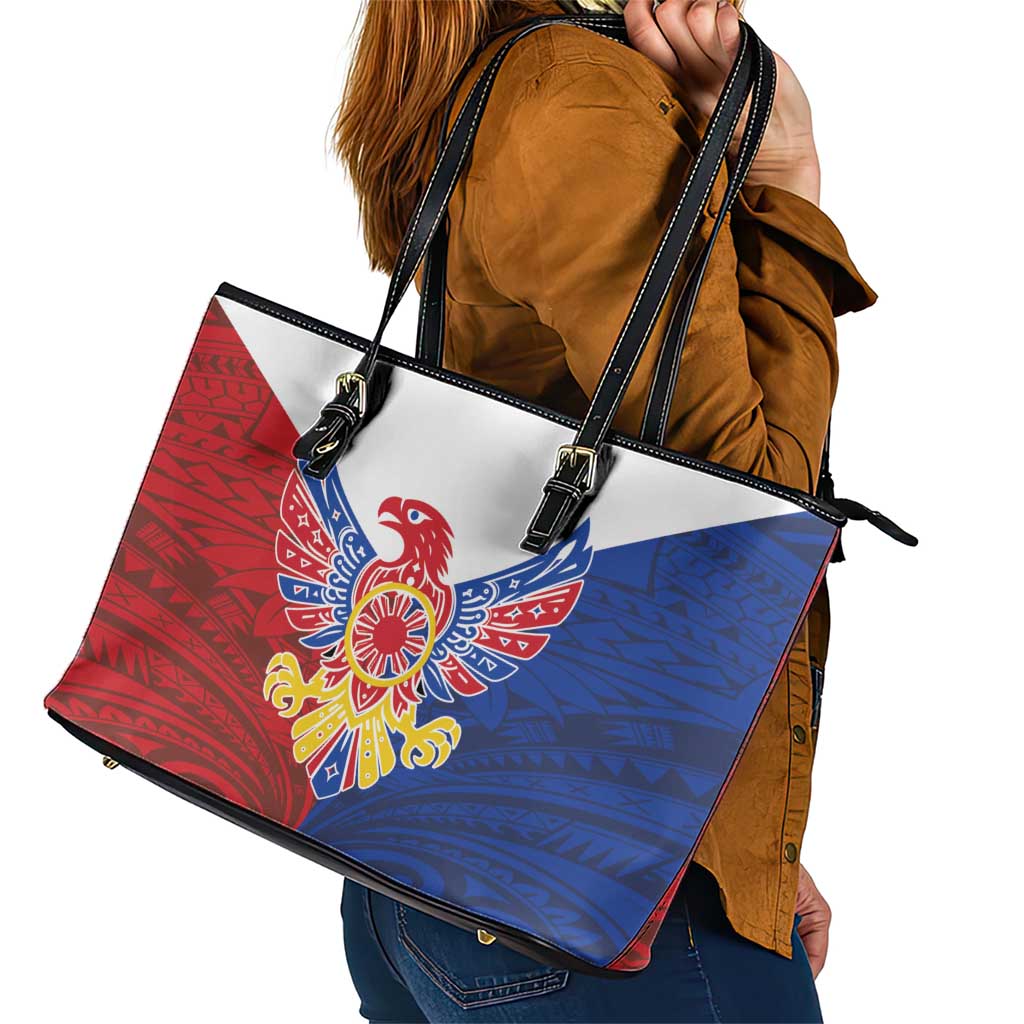 Philippine Eagle Week Leather Tote Bag Filipino Patern