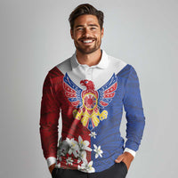 Philippine Eagle Week Long Sleeve Polo Shirt Filipino Patern