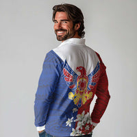 Philippine Eagle Week Long Sleeve Polo Shirt Filipino Patern