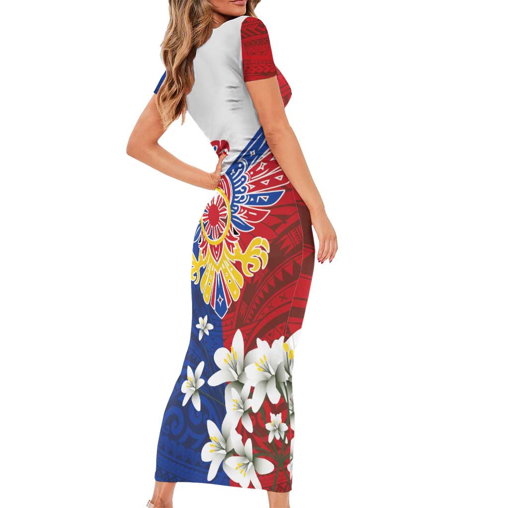 Philippine Eagle Week Short Sleeve Bodycon Dress Filipino Patern