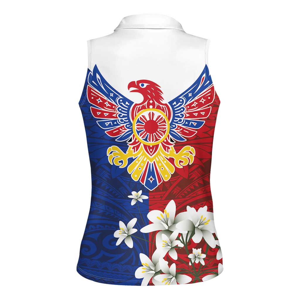 Philippine Eagle Week Women Sleeveless Polo Shirt Filipino Patern