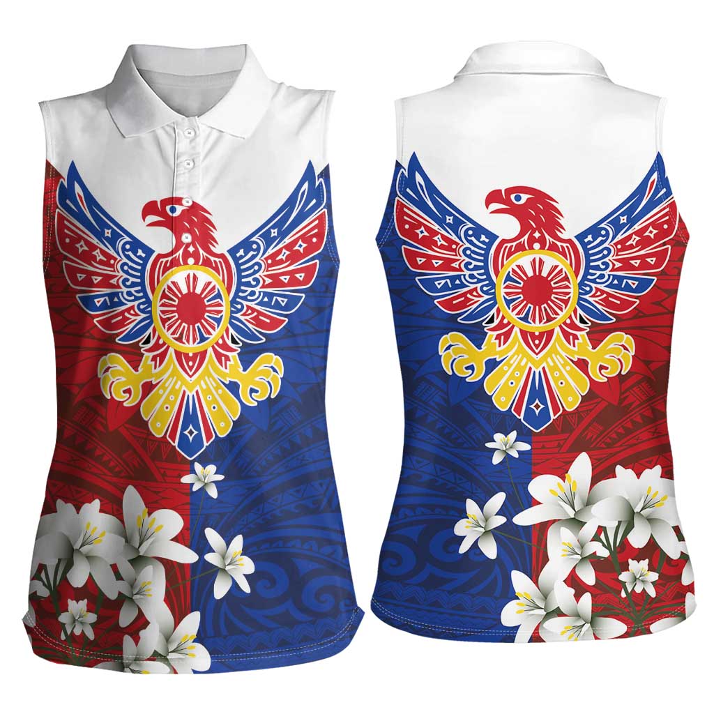 Philippine Eagle Week Women Sleeveless Polo Shirt Filipino Patern