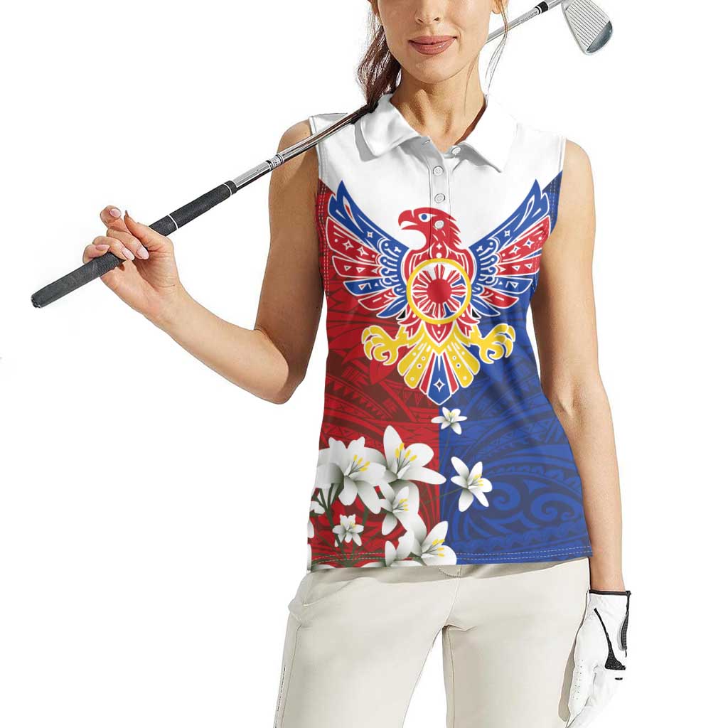 Philippine Eagle Week Women Sleeveless Polo Shirt Filipino Patern