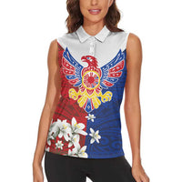 Philippine Eagle Week Women Sleeveless Polo Shirt Filipino Patern