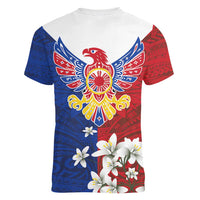 Philippine Eagle Week Women V-Neck T-Shirt Filipino Patern