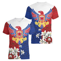 Philippine Eagle Week Women V-Neck T-Shirt Filipino Patern