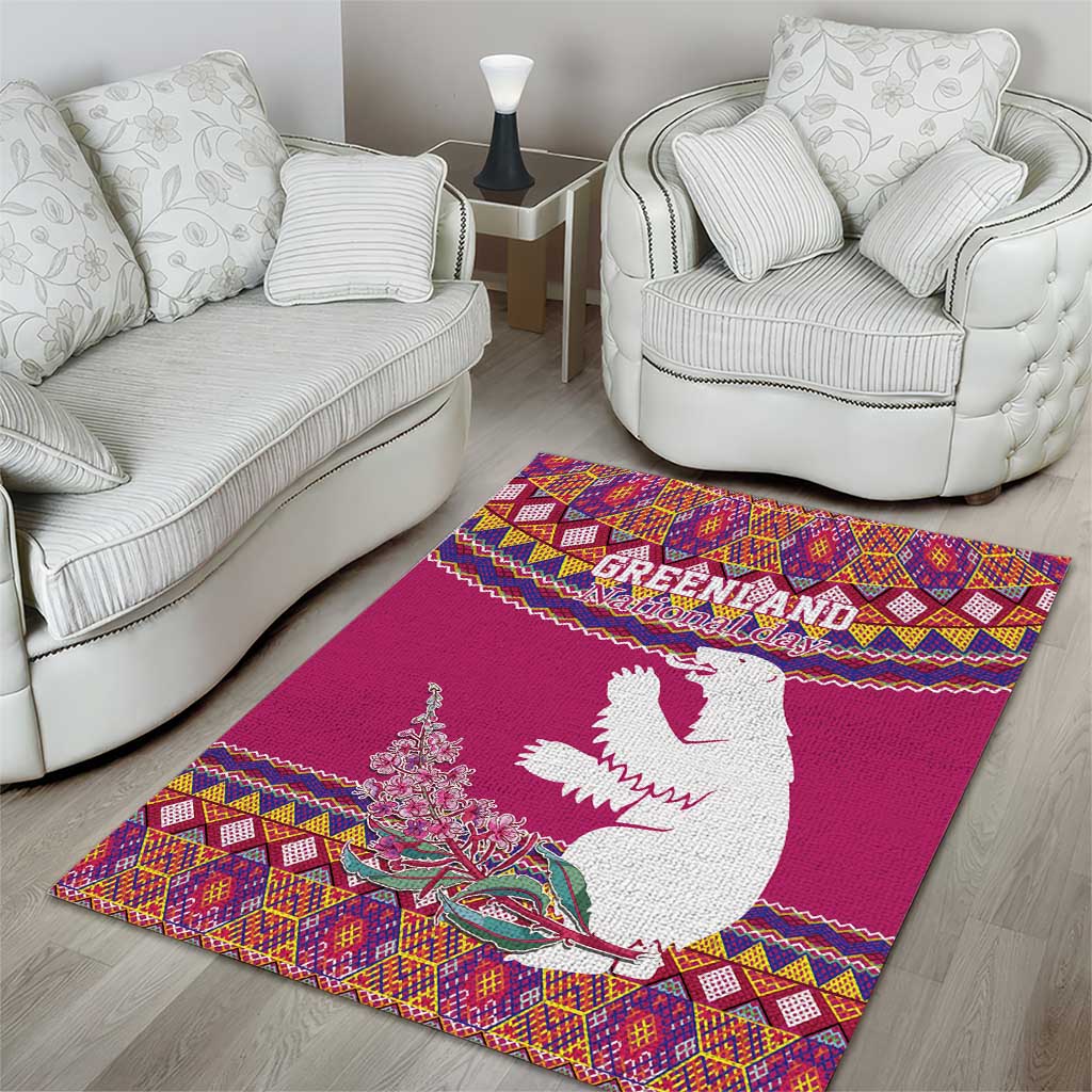 Greenland National Day Area Rug Inuit Kalaallisuut style