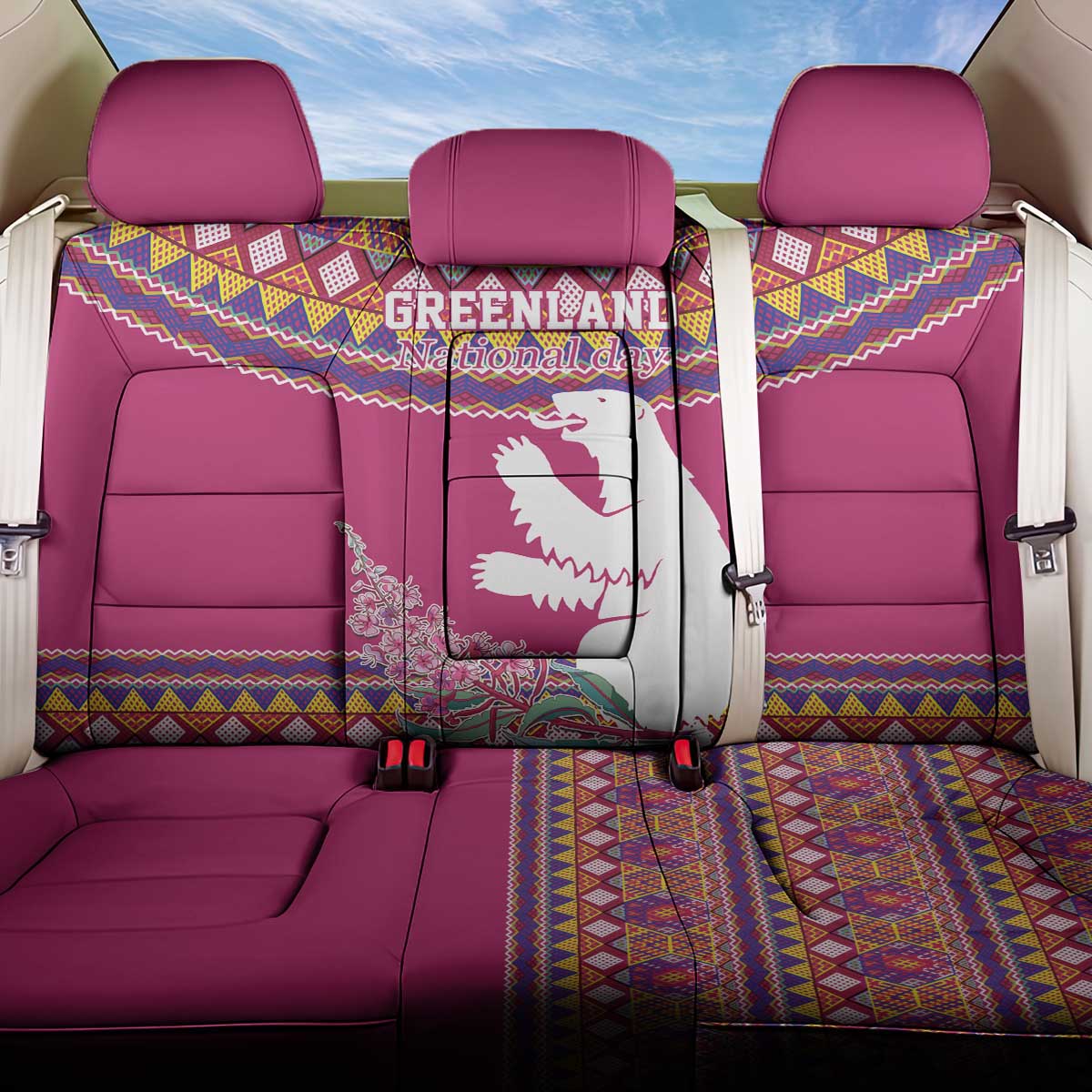 Greenland National Day Back Car Seat Cover Inuit Kalaallisuut style