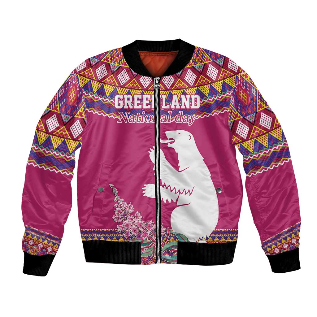 Greenland National Day Bomber Jacket Inuit Kalaallisuut style