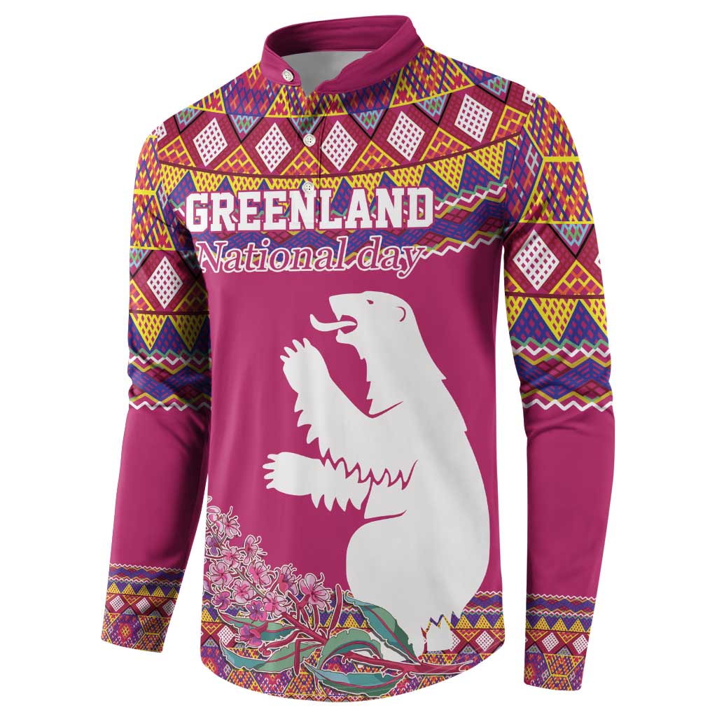 Greenland National Day Button Sweatshirt Inuit Kalaallisuut style