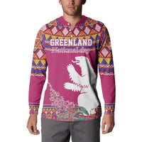 Greenland National Day Button Sweatshirt Inuit Kalaallisuut style