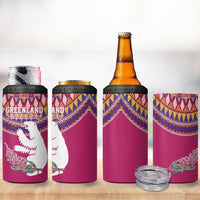 Greenland National Day 4 in 1 Can Cooler Tumbler Inuit Kalaallisuut style