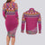 Greenland National Day Couples Matching Long Sleeve Bodycon Dress and Long Sleeve Button Shirt Inuit Kalaallisuut style