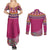 Greenland National Day Couples Matching Summer Maxi Dress and Long Sleeve Button Shirt Inuit Kalaallisuut style