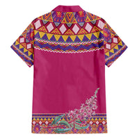 Greenland National Day Family Matching Off The Shoulder Long Sleeve Dress and Hawaiian Shirt Inuit Kalaallisuut style