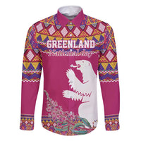 Greenland National Day Family Matching Off Shoulder Short Dress and Hawaiian Shirt Inuit Kalaallisuut style