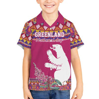 Greenland National Day Family Matching Puletasi and Hawaiian Shirt Inuit Kalaallisuut style