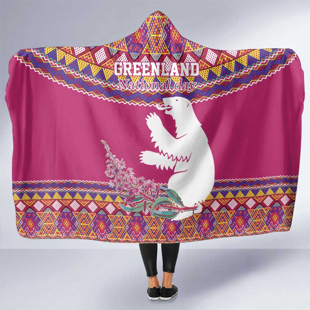Greenland National Day Hooded Blanket Inuit Kalaallisuut style