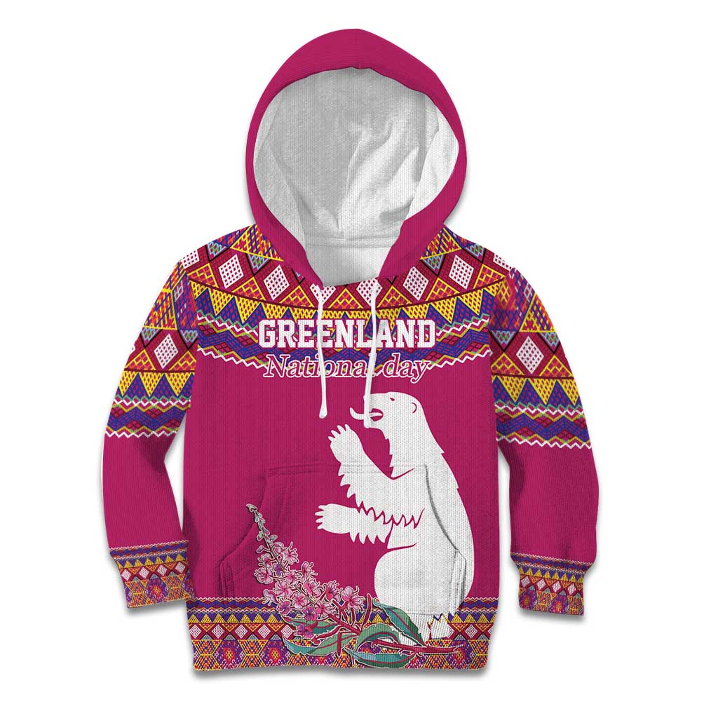 Greenland National Day Kid Hoodie Inuit Kalaallisuut style
