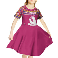 Greenland National Day Kid Short Sleeve Dress Inuit Kalaallisuut style