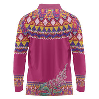 Greenland National Day Long Sleeve Polo Shirt Inuit Kalaallisuut style