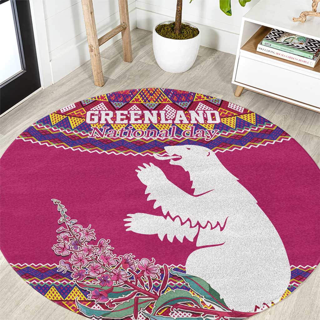 Greenland National Day Round Carpet Inuit Kalaallisuut style