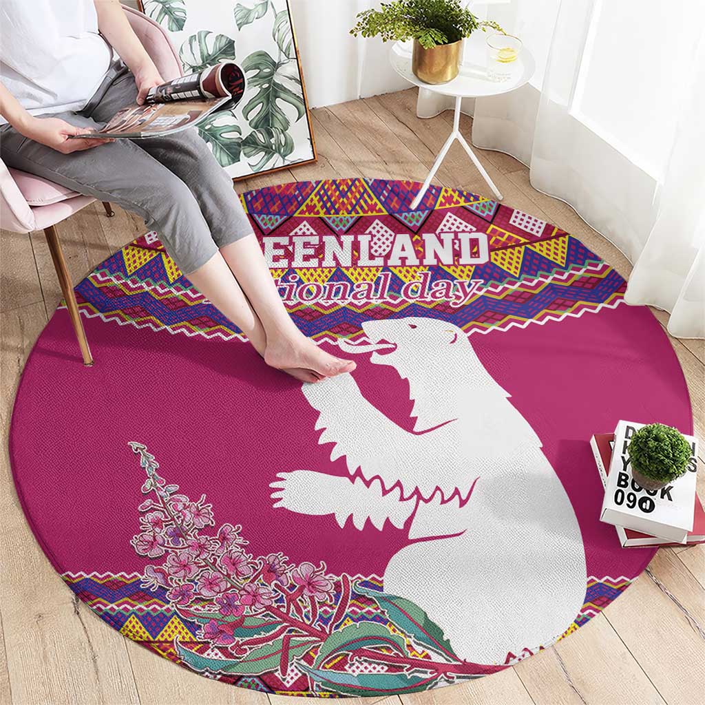 Greenland National Day Round Carpet Inuit Kalaallisuut style