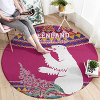 Greenland National Day Round Carpet Inuit Kalaallisuut style