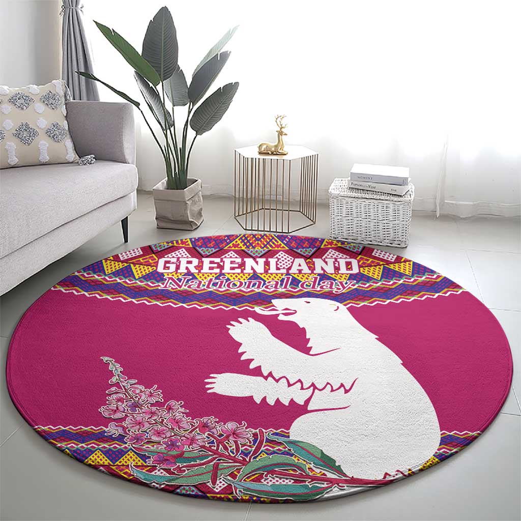 Greenland National Day Round Carpet Inuit Kalaallisuut style