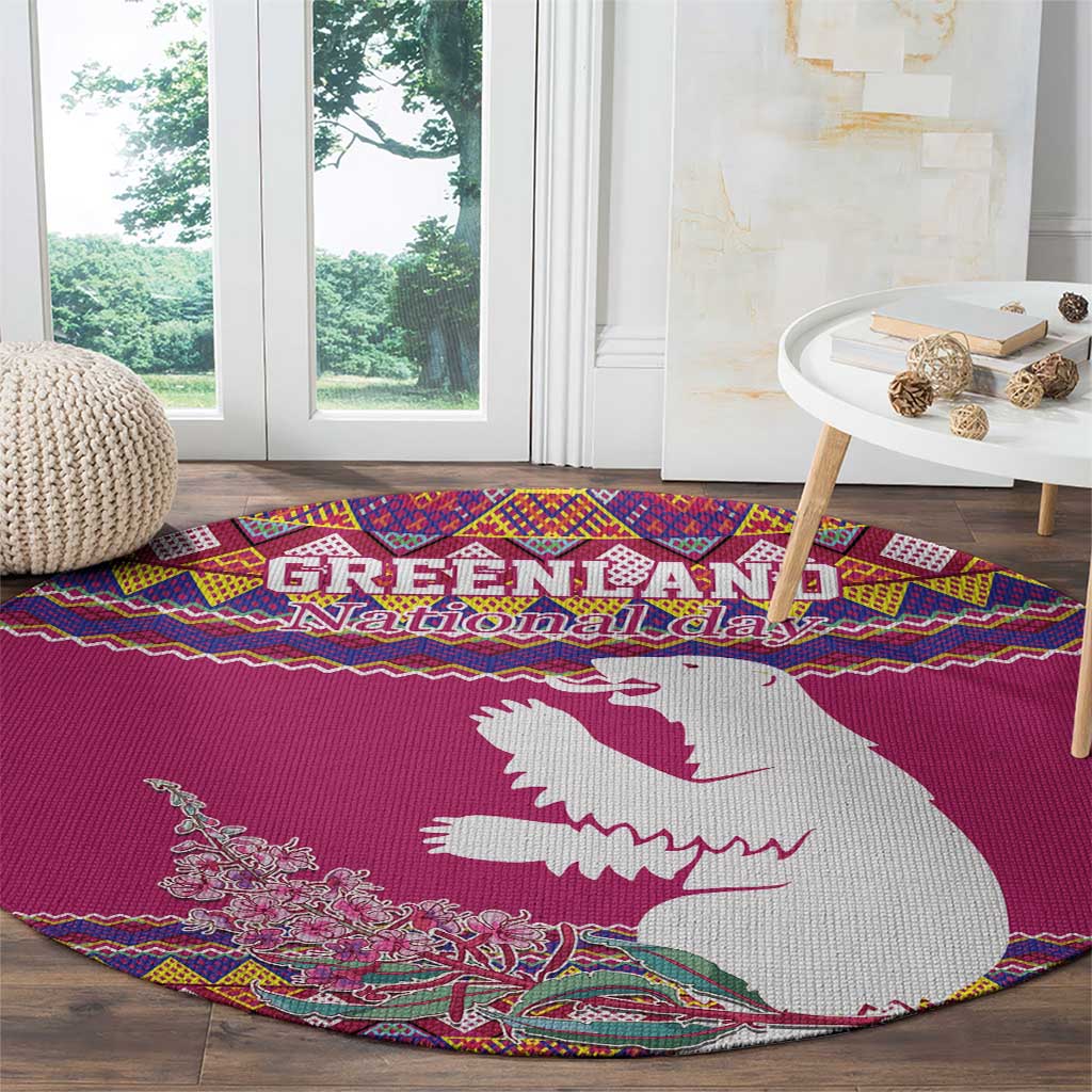 Greenland National Day Round Carpet Inuit Kalaallisuut style